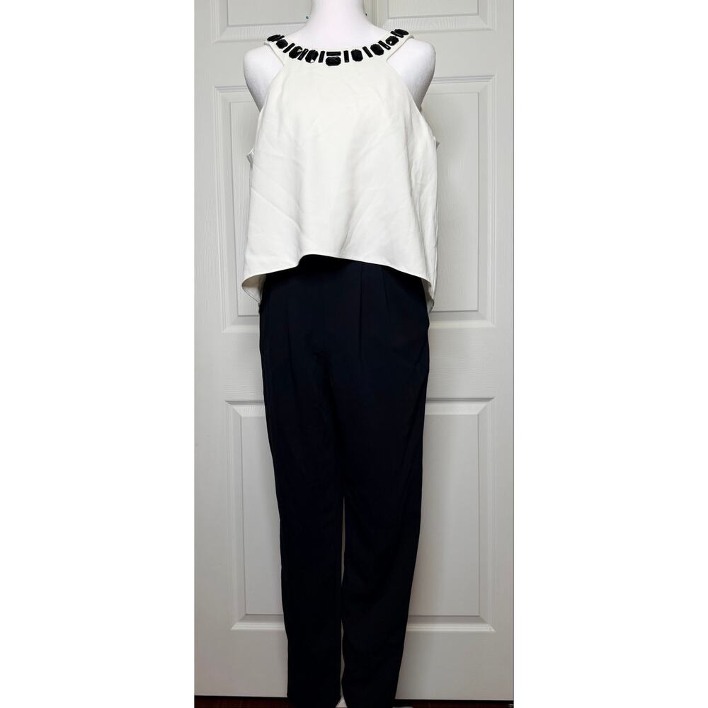 TrinaTurk Women’s Black and White Jumpsuit Size 2